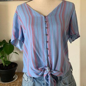 Baby blue striped top